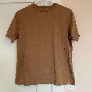 Oak + Fort Crew Neck Short Sleeve Tee Earth Brown Size XS Relaxed Fit